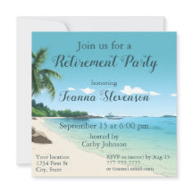 Retirement Party Tropical Beach Palm Trees