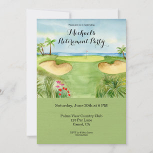 Retirement Party Tropical Golf Course Invitation