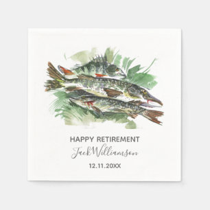 Retirement Party    Watercolor Fish Napkin