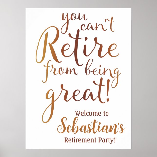 Retirement Party Welcome Sign (Front)