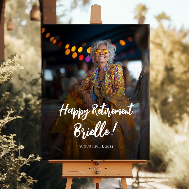 Retirement party welcome sign with photo (Creator Uploaded)