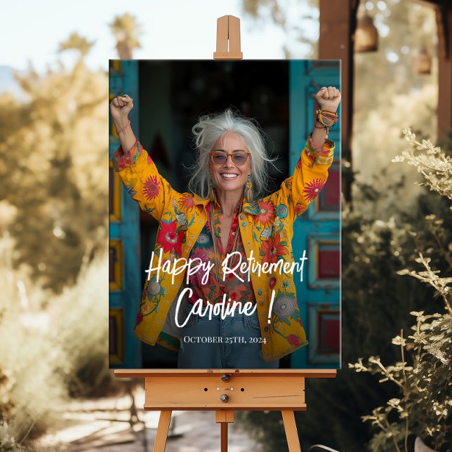 Retirement party welcome sign with photo (Creator Uploaded)