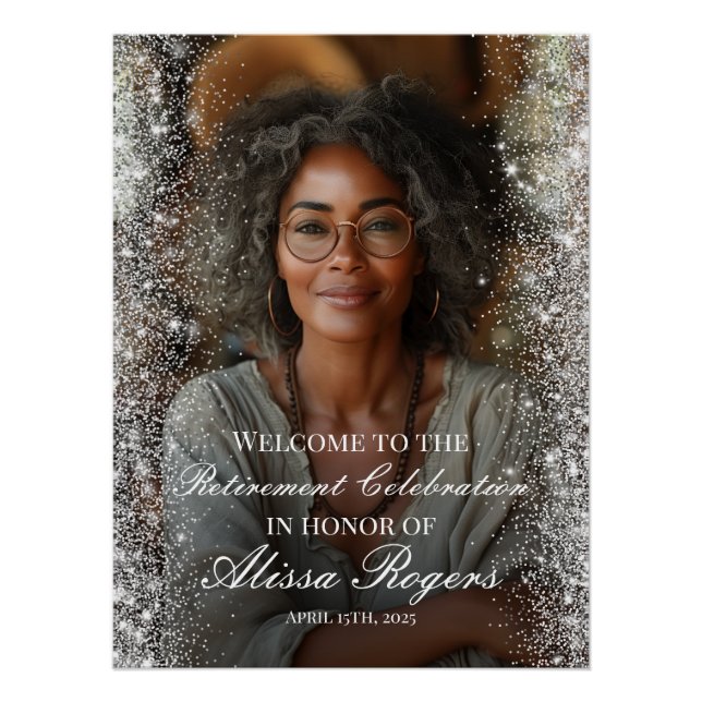 Retirement party welcome sign with photo (Front)