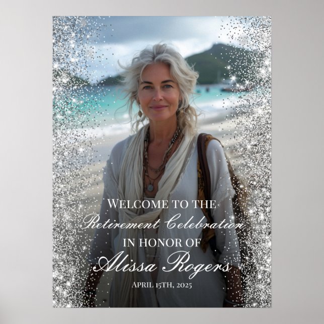 Retirement party welcome sign with photo (Front)