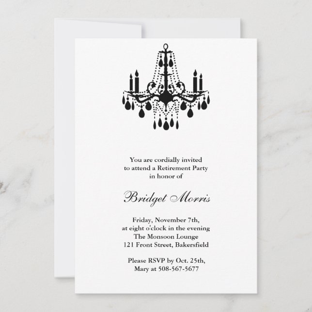 Retirement Party White Grand Ballroom Invitation (Front)