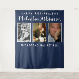 Retirement photo collage backdrop banner tapestry