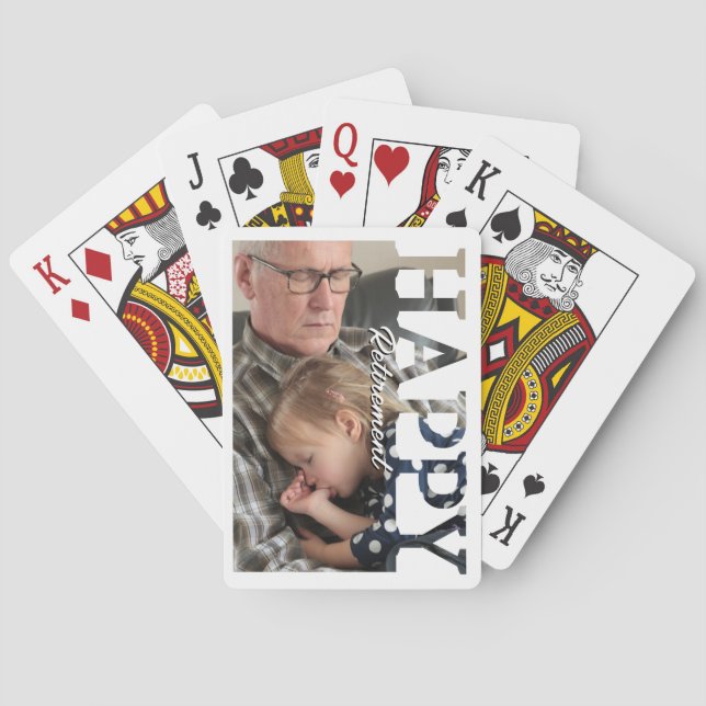 Retirement Photo Playing Cards | Personalized Reti (Back)