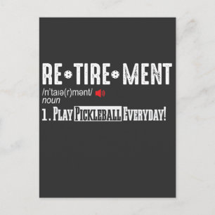 Retirement Pickleball Player Definition Postcard
