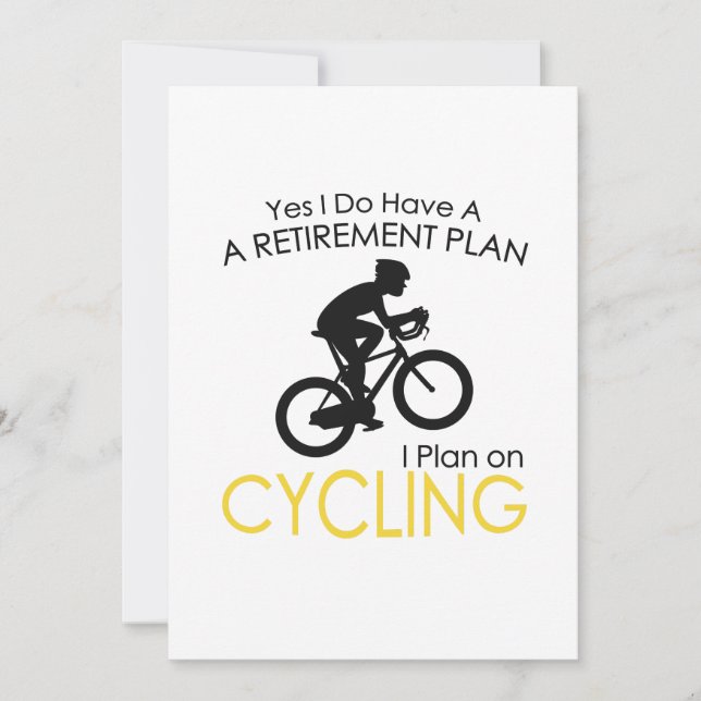 Retirement Plan Funny Bicycle Cycling Riding Gift Card (Front)