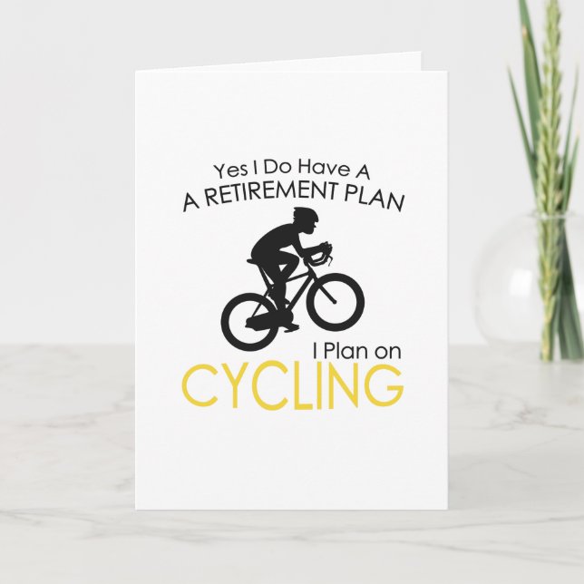 Retirement Plan Funny Bicycle Cycling Riding Gift Holiday Card (Front)