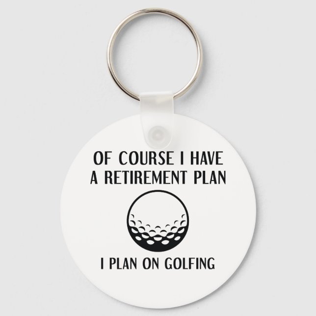 Retirement Plan Golfing Key Ring (Front)