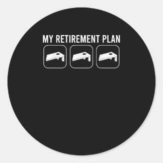 Retirement Plan Grandpa Cornhole Classic Round Sticker