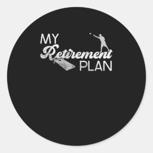 Retirement Plan Is Cornhole Fun Classic Round Sticker