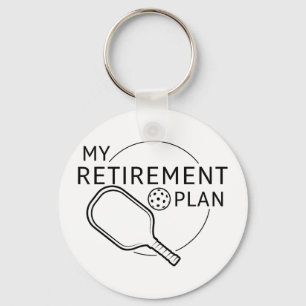 Retirement plan pickleball funny pickleball player key ring