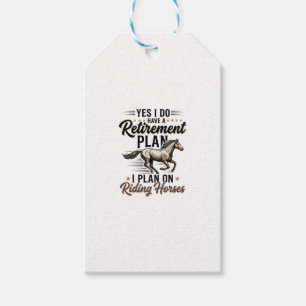 Retirement Plan Riding Horses Vintage Shirt Design Gift Tags