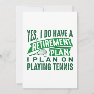 Retirement Plan Tennis Thank You Card