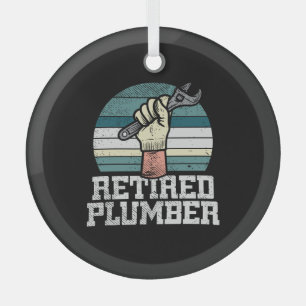 Retirement Plumber Pension Glass Tree Decoration