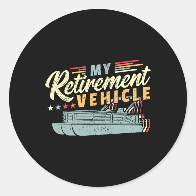Retirement Pontoon Boat Captain I Old Man Pontoon  Classic Round Sticker (Front)