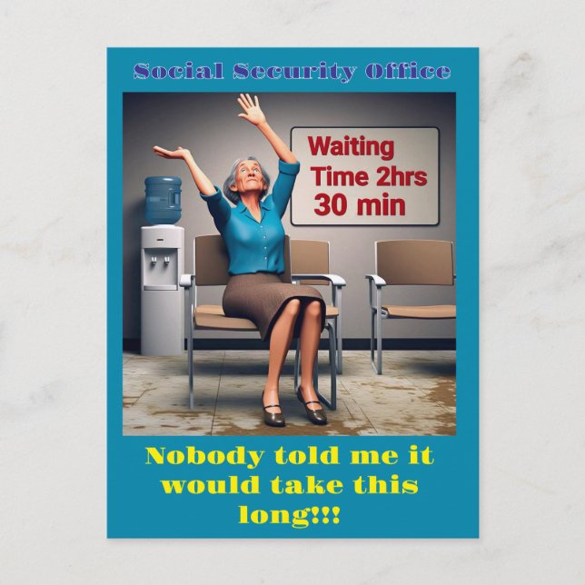 " RETIREMENT PROCESS AT SS OFFICE " POSTCARD (Front)