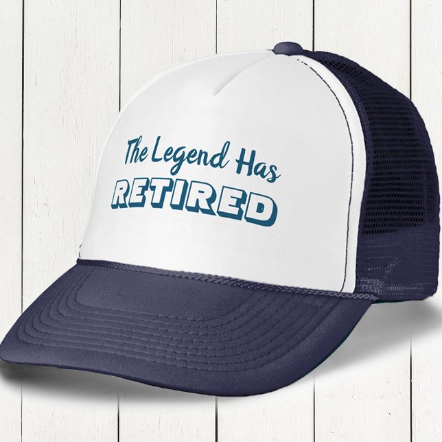 Retirement Quote - The Legend Has Retired Blue Trucker Hat (Creator Uploaded)