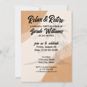 Retirement Relax & Retire Company Farewell Party Invitation
