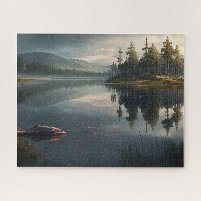 Retirement Relaxing Lake Tranquil Calm Water Jigsaw Puzzle (Horizontal)