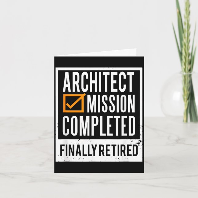 Retirement Retired Architect Card (Front)