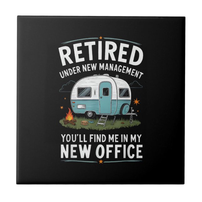 Retirement Retired Funny Camper Camp Camping Ceramic Tile (Front)