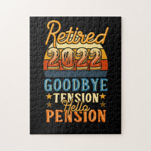 Retirement Retired Goodbye Tension Hello Pension Jigsaw Puzzle