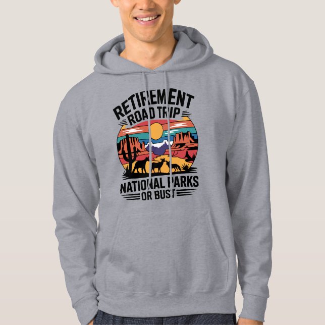 Retirement Road Trip National Parks Western  Hoodie (Front)