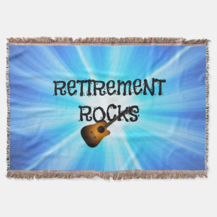 Retirement Rocks, colourful design Throw Blanket
