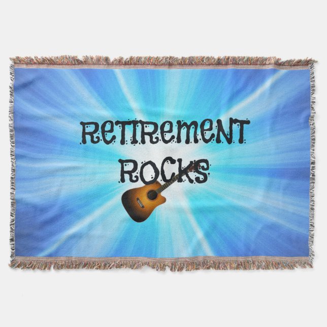 Retirement Rocks, colourful design Throw Blanket (Front)