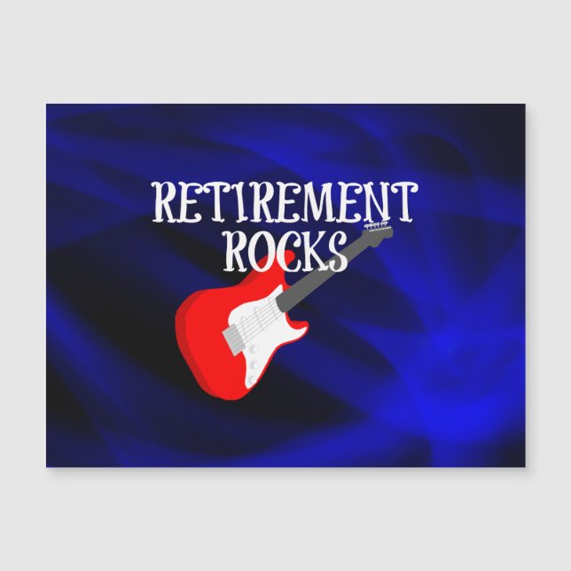 Retirement Rocks, rockin' red and white guitar (Front)