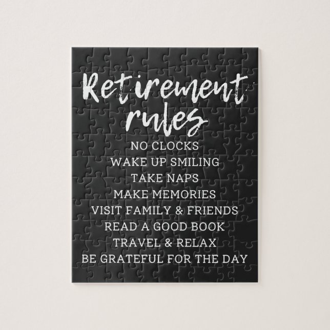 Retirement Rules Sign, Retirement Gift Sign Jigsaw Puzzle (Vertical)