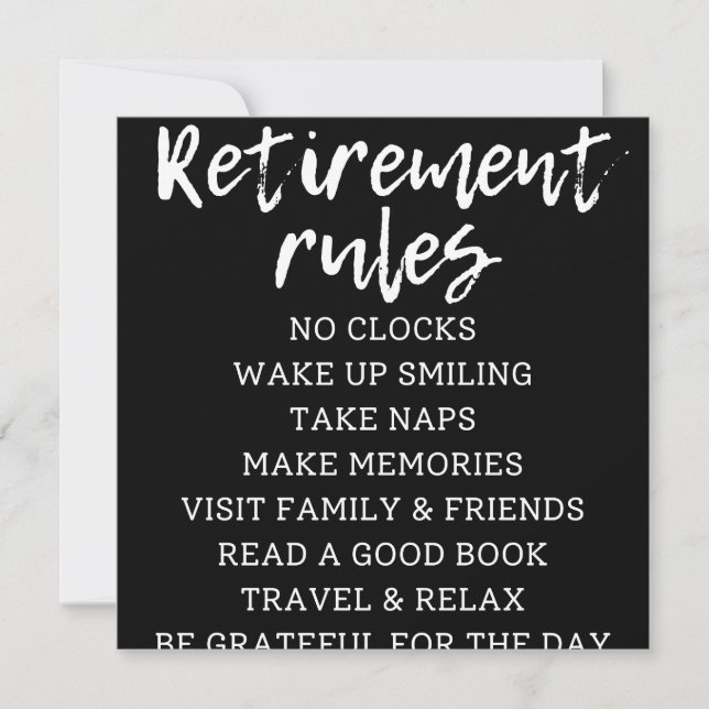 Retirement Rules Sign, Retirement Gift Sign Save The Date (Front)