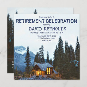 Retirement - Rustic Cottage - Party Invitation