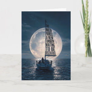 Retirement Sailboat with Full Moon Card