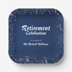 Retirement School Teacher Party Celebration Paper Plate