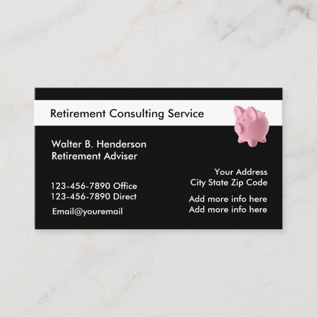 Retirement Services Business Card (Front)