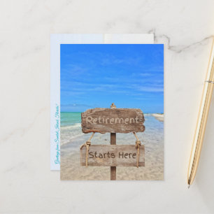 Retirement Starts Here! Sanibel Island Beach Postcard