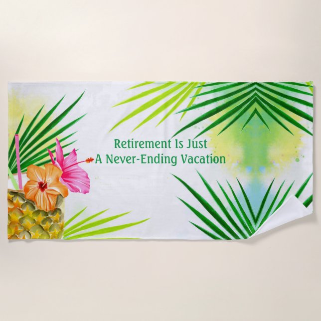 Retirement Summer Beach Towel (Front)