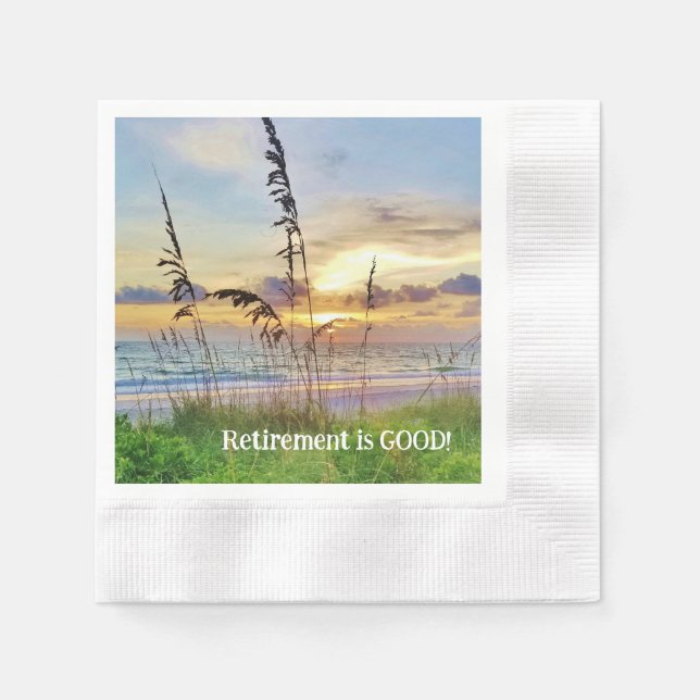Retirement Sunset Cocktail Paper Napkins (Front)