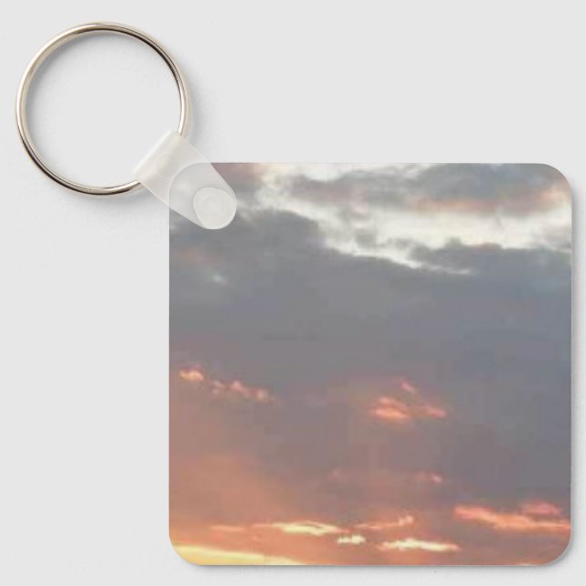 Retirement sunset photo new beginning key ring (Front)