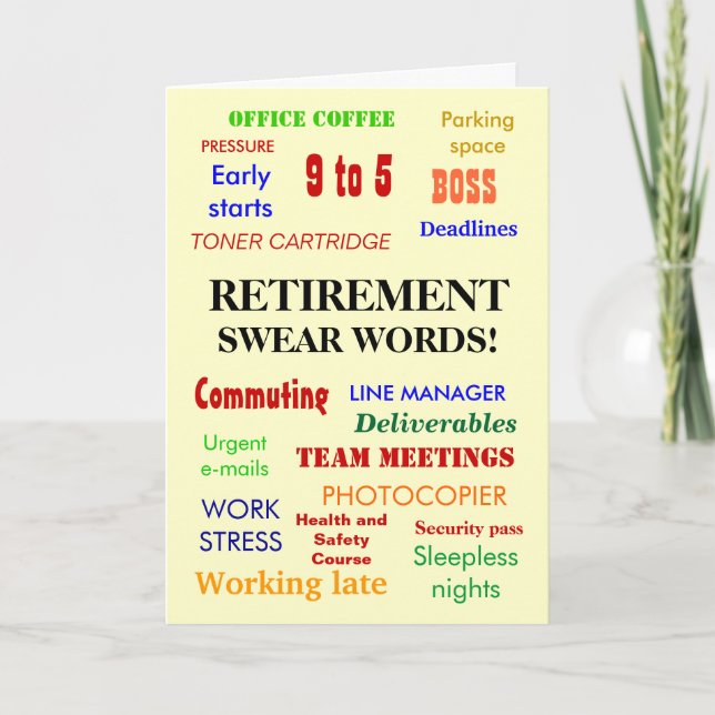 Retirement Swear Words! - Add an image Card (Front)
