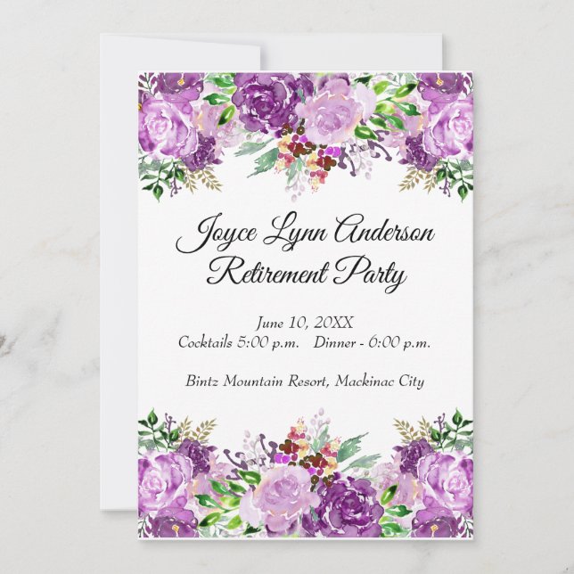 Retirement Table Program Purple Floral (Front)