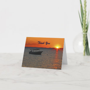Retirement Thank You Fishing Boat at Sunset Card