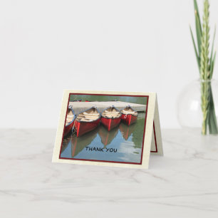 Retirement Thank You Note, Three Red Canoes