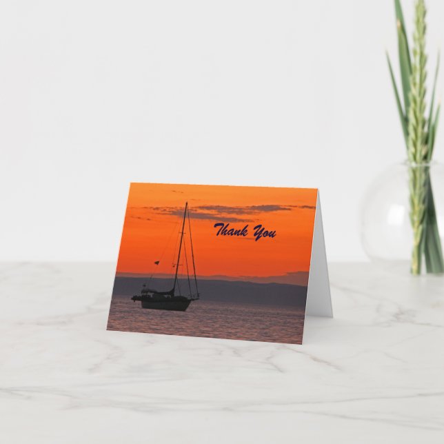 Retirement Thank You Sailboat at Sunset Card (Front)
