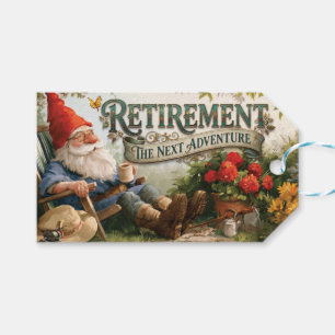 Retirement the Next Adventure Garden Gnome Gift Tags