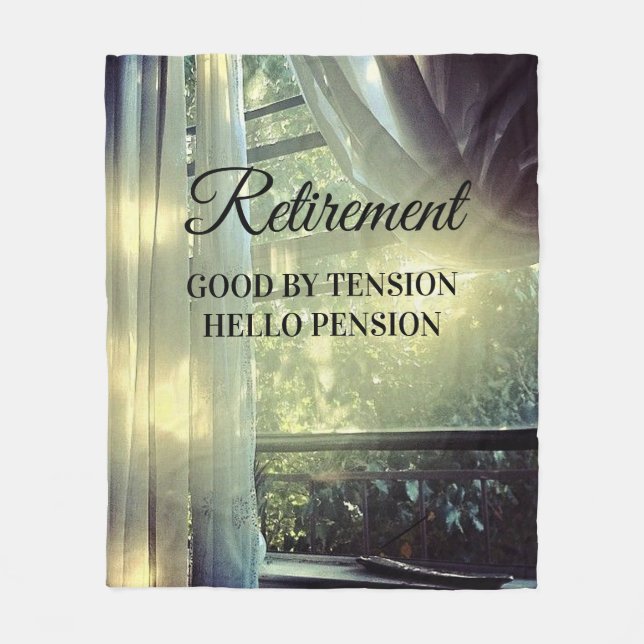 Retirement Throw Pillow  Fleece Blanket (Front)